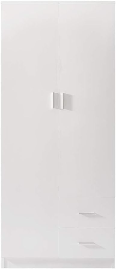 Modern 2 Door Wardrobe with Drawers & Shelf | Durable Bedroom Storage Unit