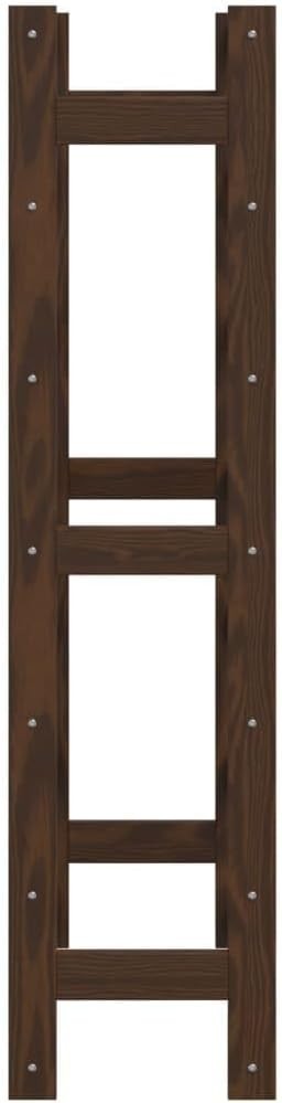 42 Bottle Solid Wood Wine Rack Floor Standing Storage Shelf Rustic Brown