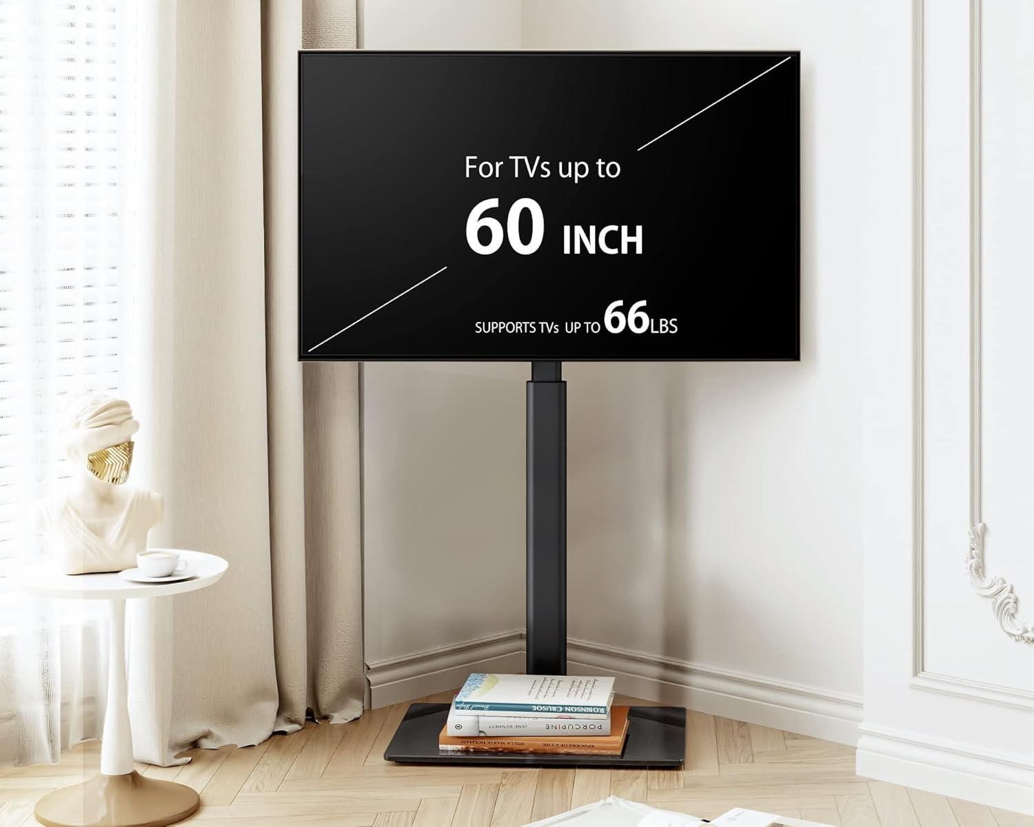 Adjustable Swivel TV Floor Stand for 32-60" Flat Screen TVs, Holds 30kg
