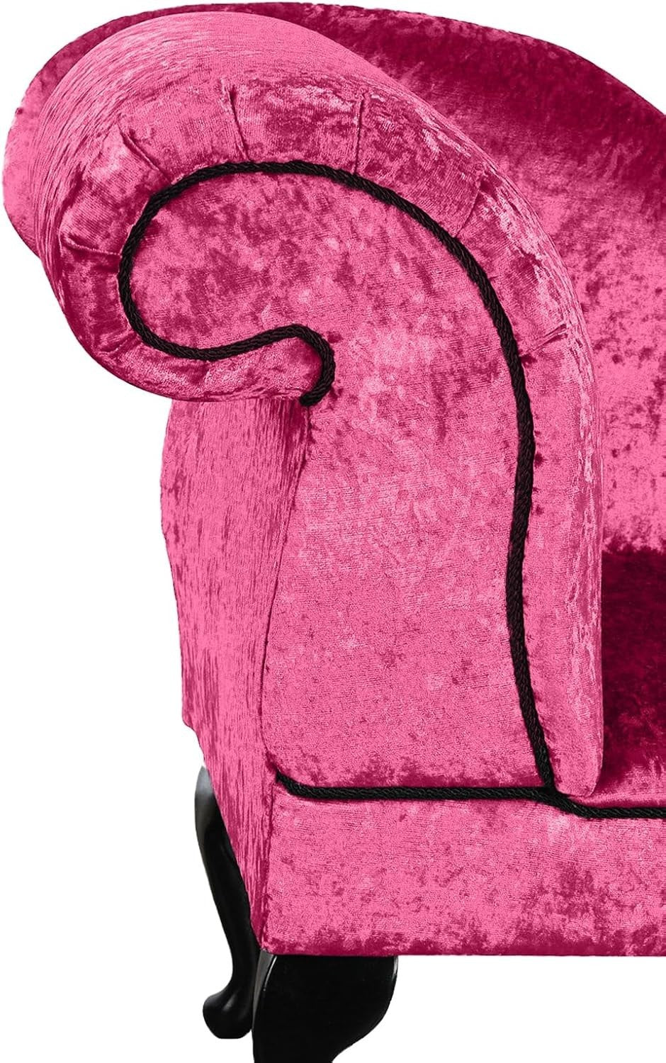Shimmer Velvet Chaise Lounge Sofa Boysenberry Pink – Left Hand, UK Handmade