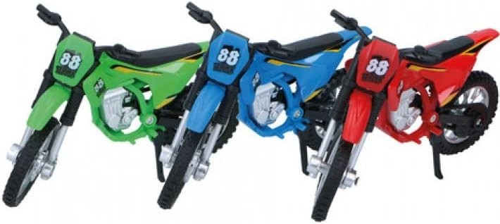 Diecast Dirt Bike Toy 1:18 Motorbike Kids Gift w/ Extra Wheels & Tools
