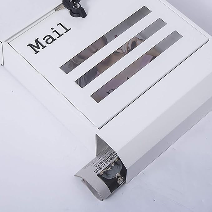 Lockable Wall Mounted Mailbox White – Weatherproof, Secure, Vintage Style