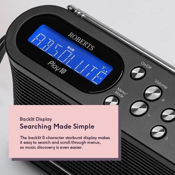 Portable DAB+ FM Radio Digital Alarm Clock Battery Powered