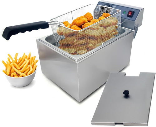 10L Commercial Deep Fat Fryer 3000W Stainless Steel Countertop