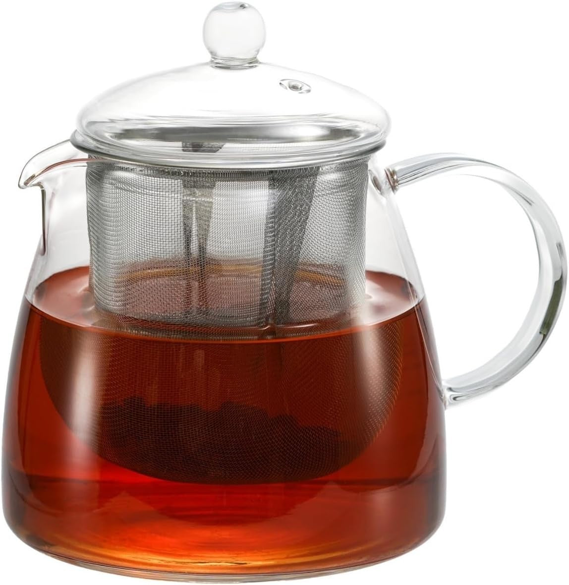 Glass Teapot 700ml with Stainless Steel Infuser Glass Lid Loose Leaf