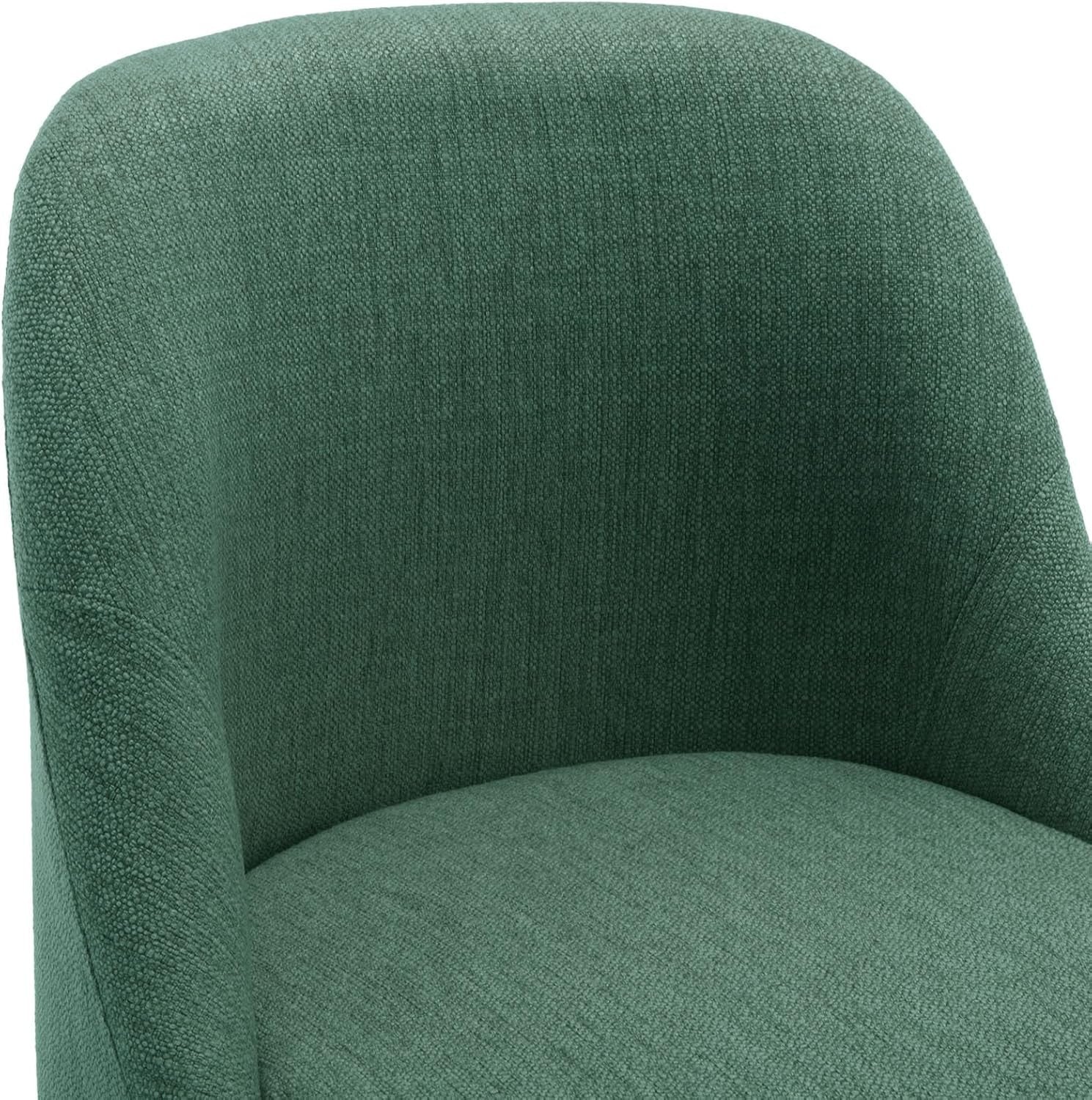 2PCS Linen Green Swivel Bar Stools 65cm Seat Height L-Shaped Wood Legs