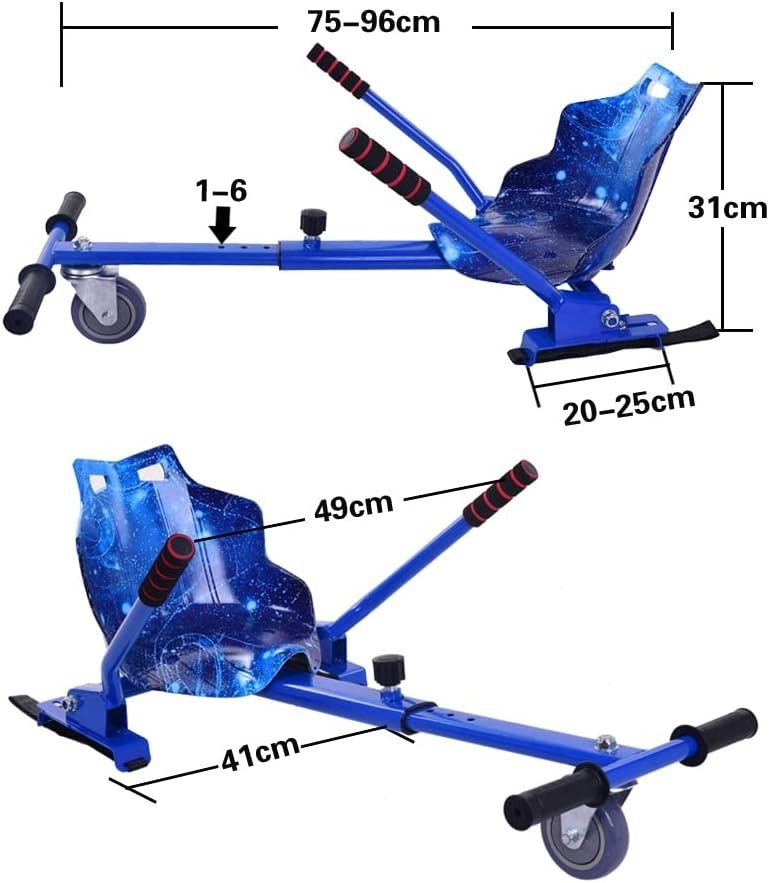 Hoverkart Seat Attachment for 6.5 8 10 Inch Hoverboard Adjustable 120kg