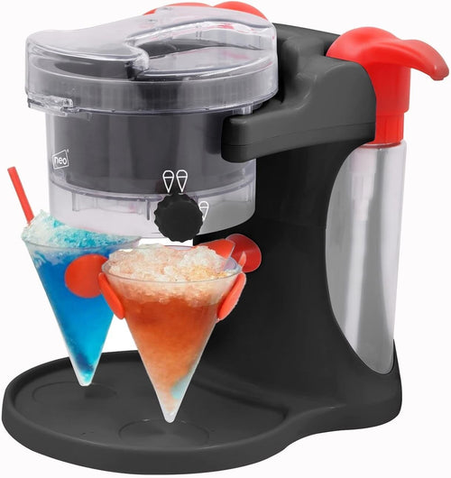 Electric Slushie Ice Crusher Snow Cone Maker with Dual Syrup Dispensers