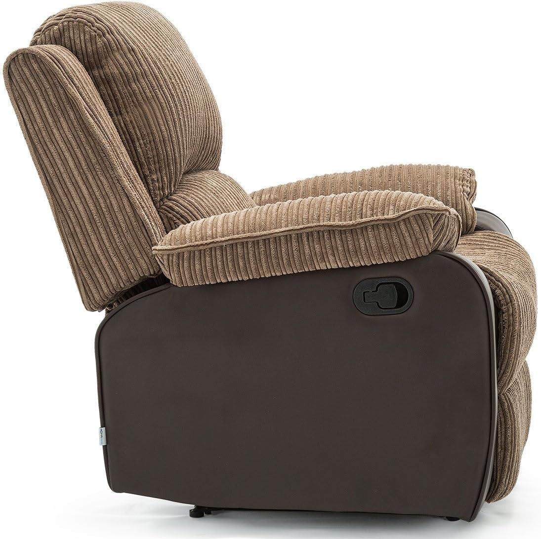 Recliner Armchair Faux Leather Jumbo Cord Lounge Chair for Home Comfort