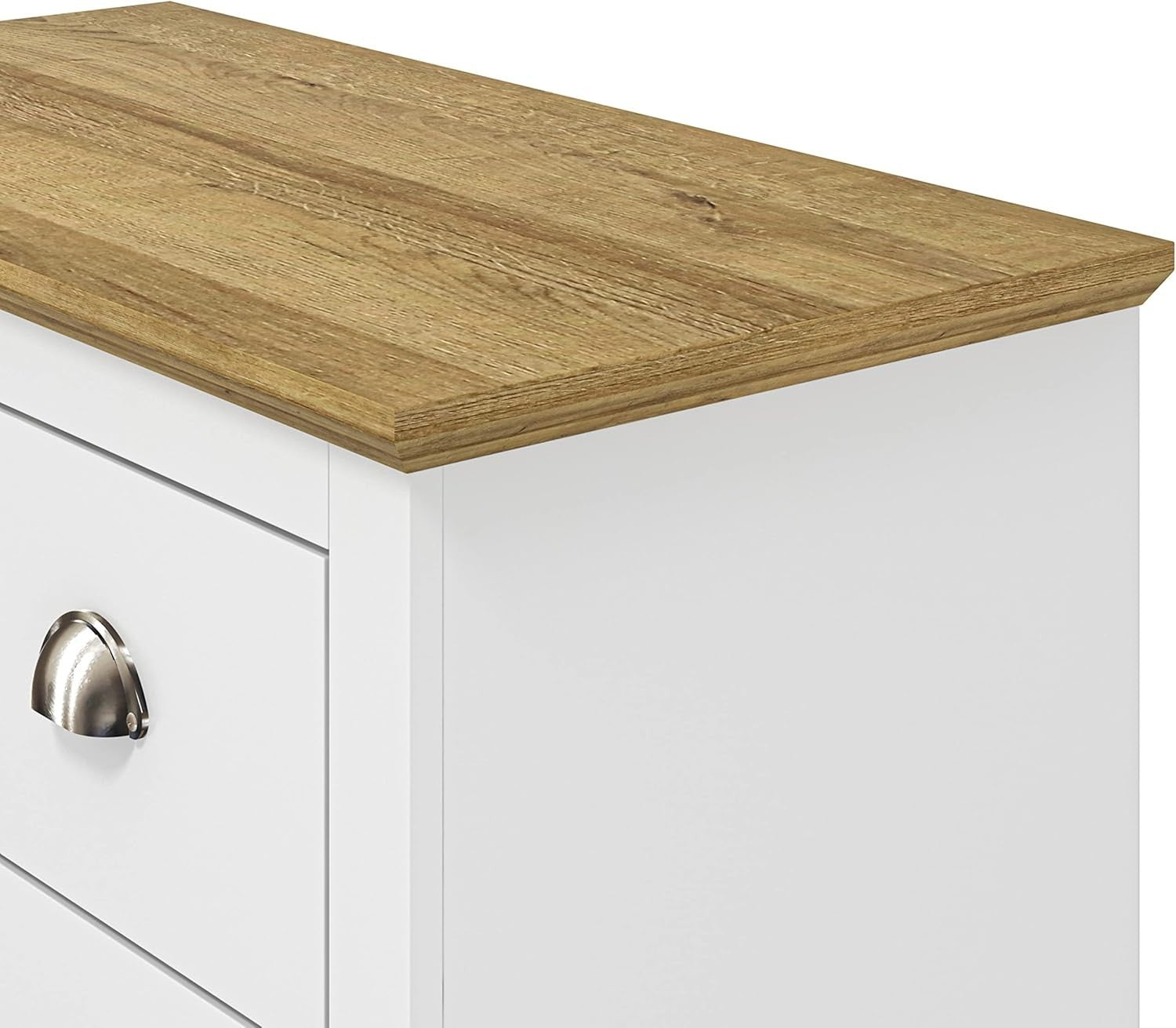 White 4 Drawer Chest – Modern Storage Cabinet for Bedroom & Entryway Use