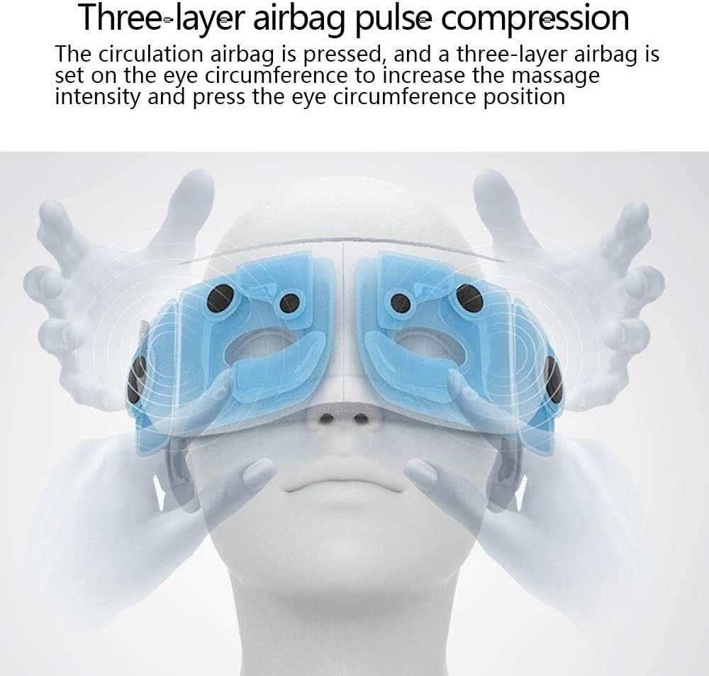 Heated Eye Massager Air Pressure Bluetooth Foldable