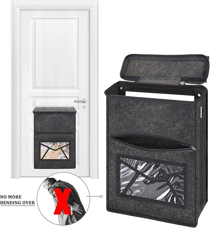 Wall Mounted Felt Mail Catcher – Lockable, Pet-Safe, Fits Standard Doors
