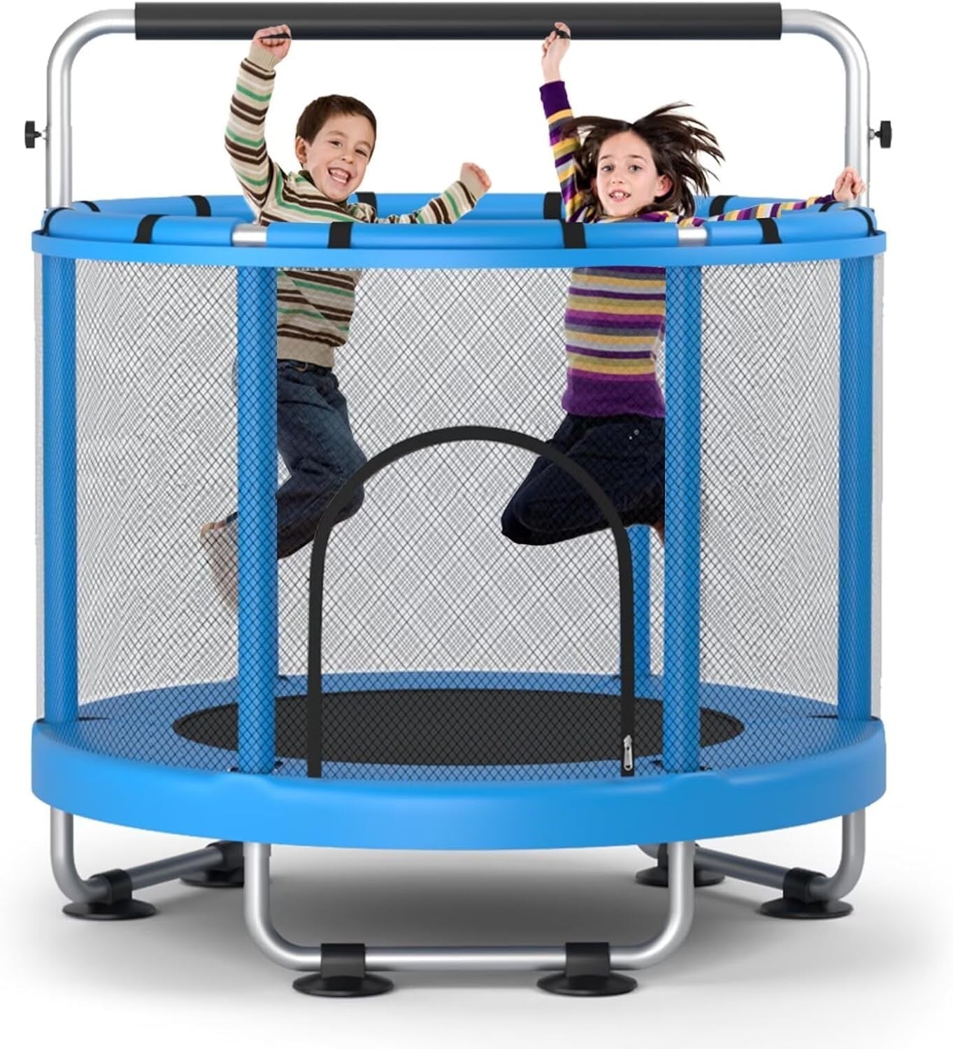 55” Kids Trampoline w Enclosure Indoor Outdoor Gym Bar Toys 440lbs