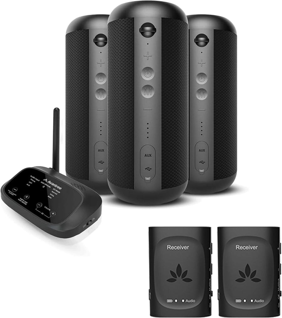 Multi-Room Wireless Speaker System Bundle Bluetooth & Wired Inputs