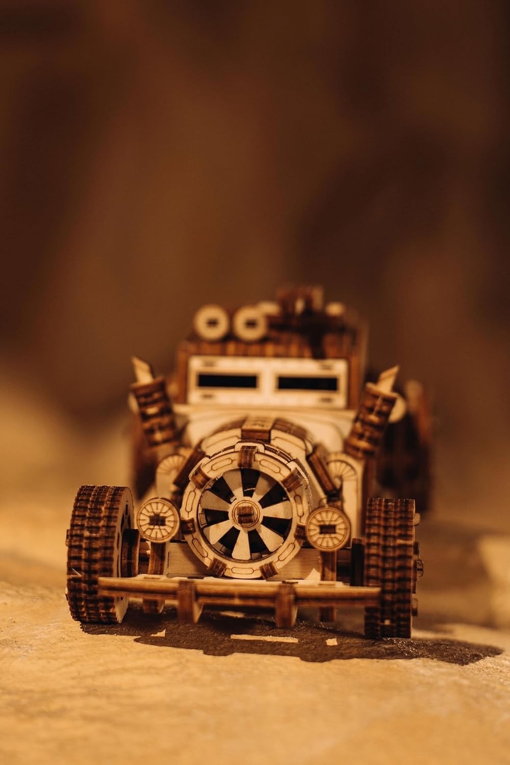 Wooden 3D Apocalyptic Car Puzzle Kit with Moving Parts & Spring Power