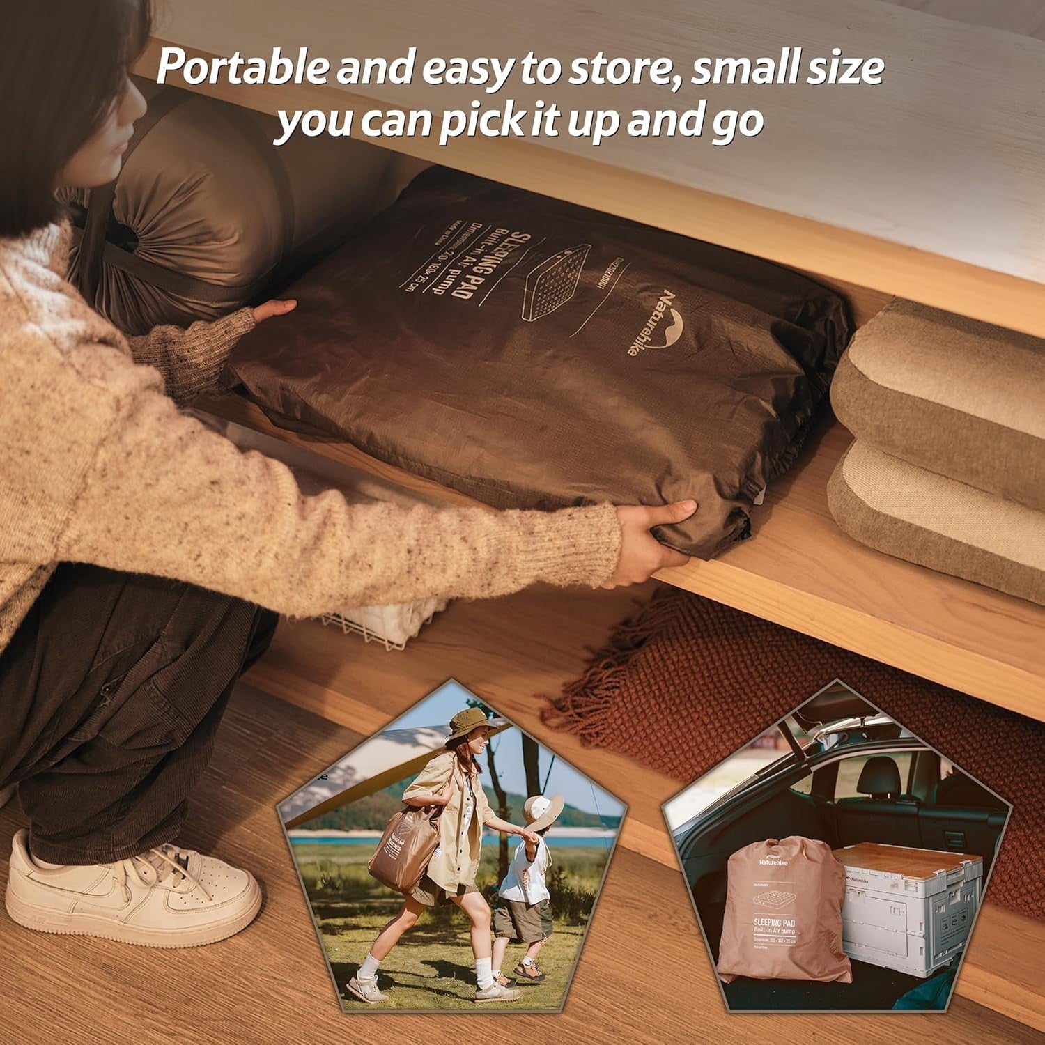 Single Inflatable Mattress Air Bed – Rechargeable Pump, 190x100x45cm, Camping