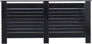 High Gloss Black Radiator Cover Modern Slatted Cabinet Extra Large