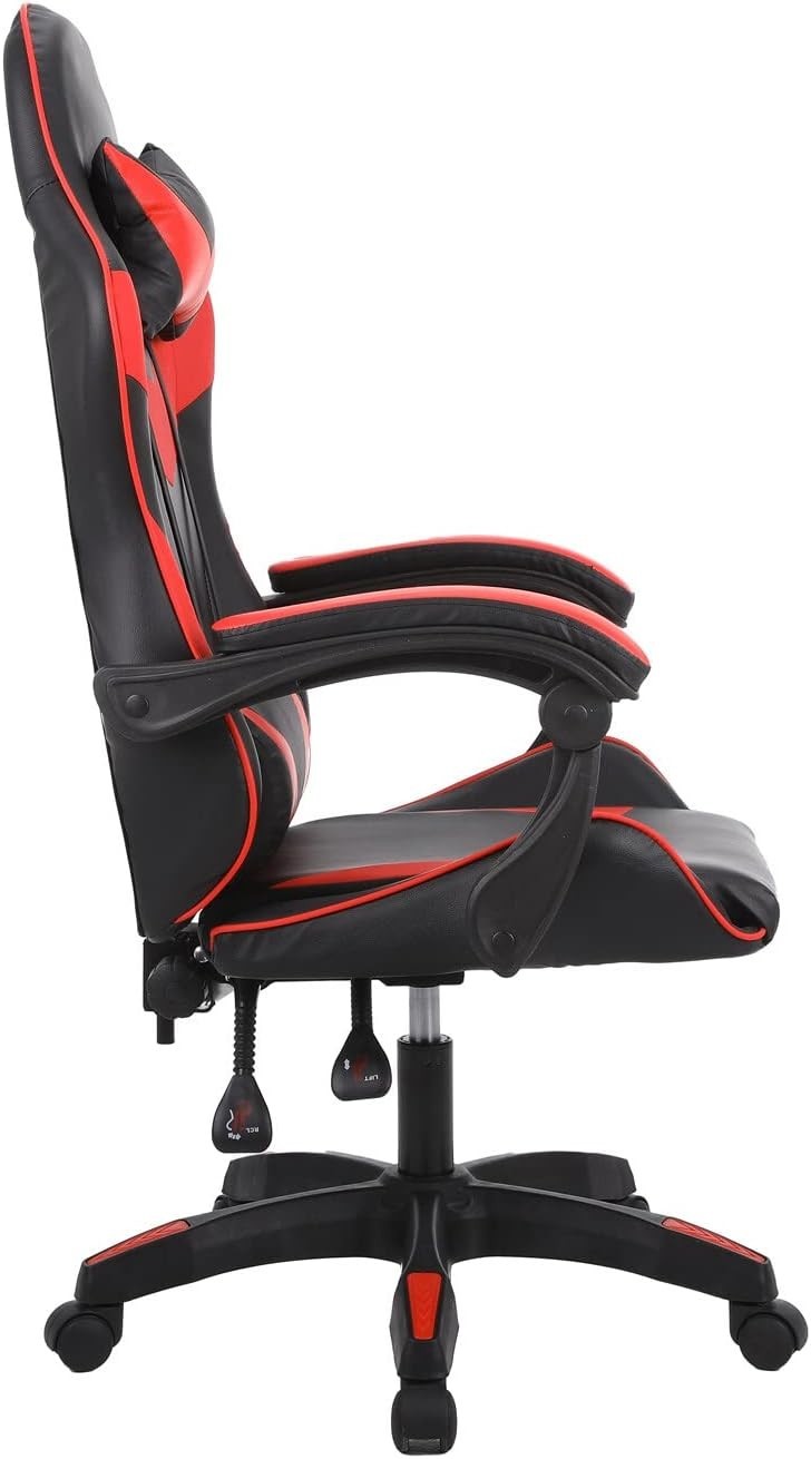 Ergonomic Gaming Chair Red Swivel Office Desk PC Recliner Faux Leather