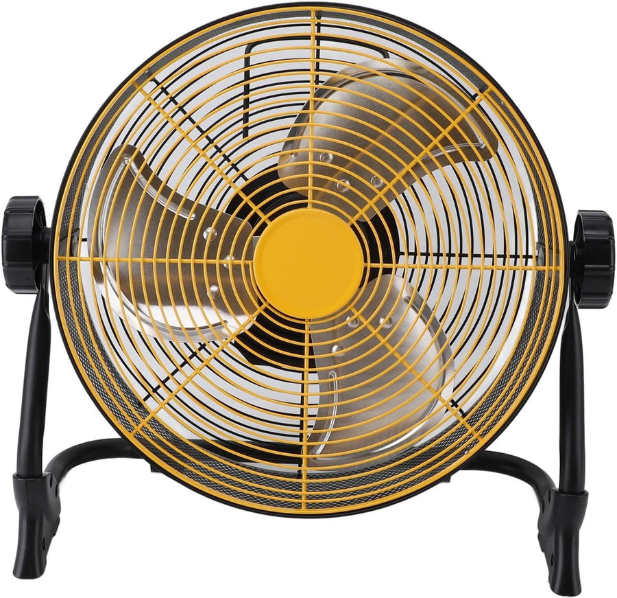 12-Speed Industrial Floor Fan – Rechargeable 2000mAh Battery Quiet Cooling Black