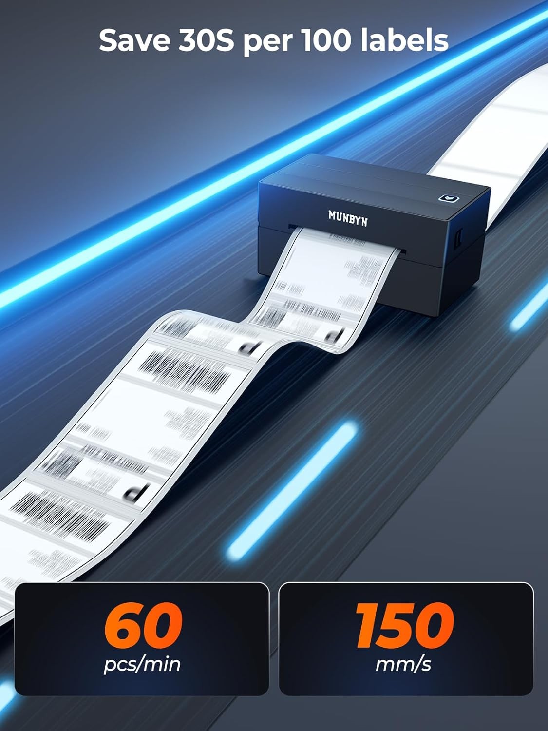 Bluetooth Shipping Label Printer 4x6 Thermal USB