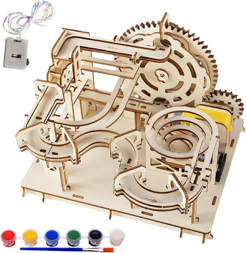 3D Wooden Marble Run Puzzle DIY Mechanical Model Kit for Adults & Teens