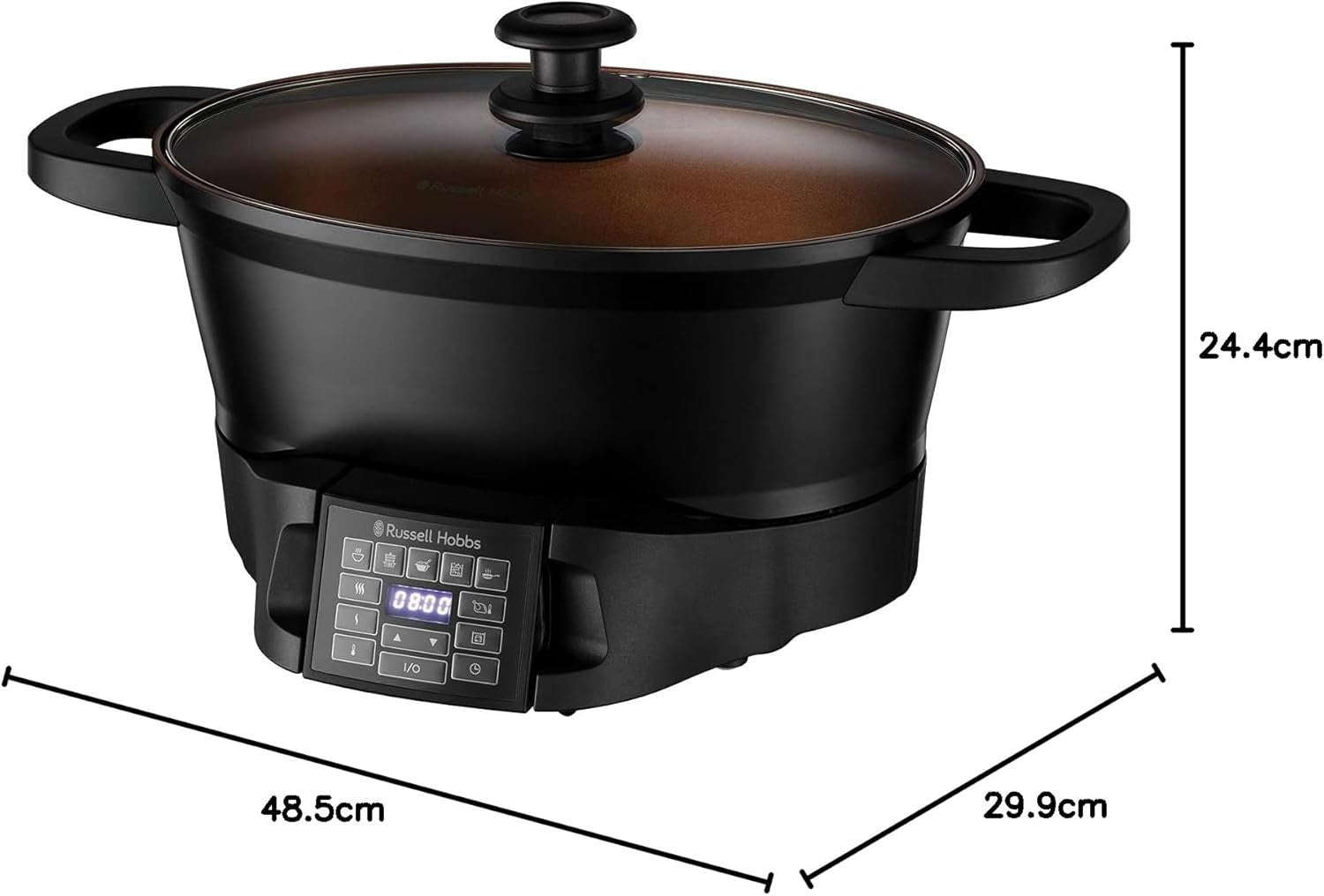 6.5L Electric Multicooker 8-in-1 Slow Cooker Steamer Sear Roast Boil Pot