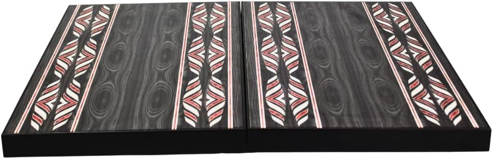 23 Inch Wooden Backgammon Set Luxury Black Design Large Classic Board Game