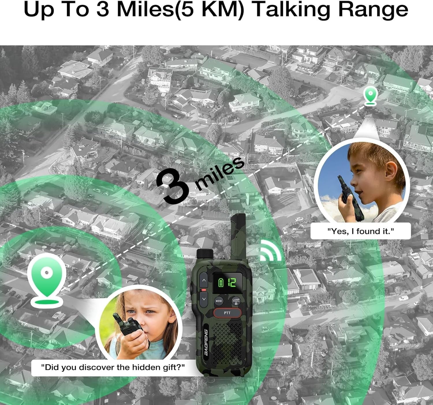PMR446 Walkie Talkies 3 Pack Rechargeable 16CH Dual PTT Long Range