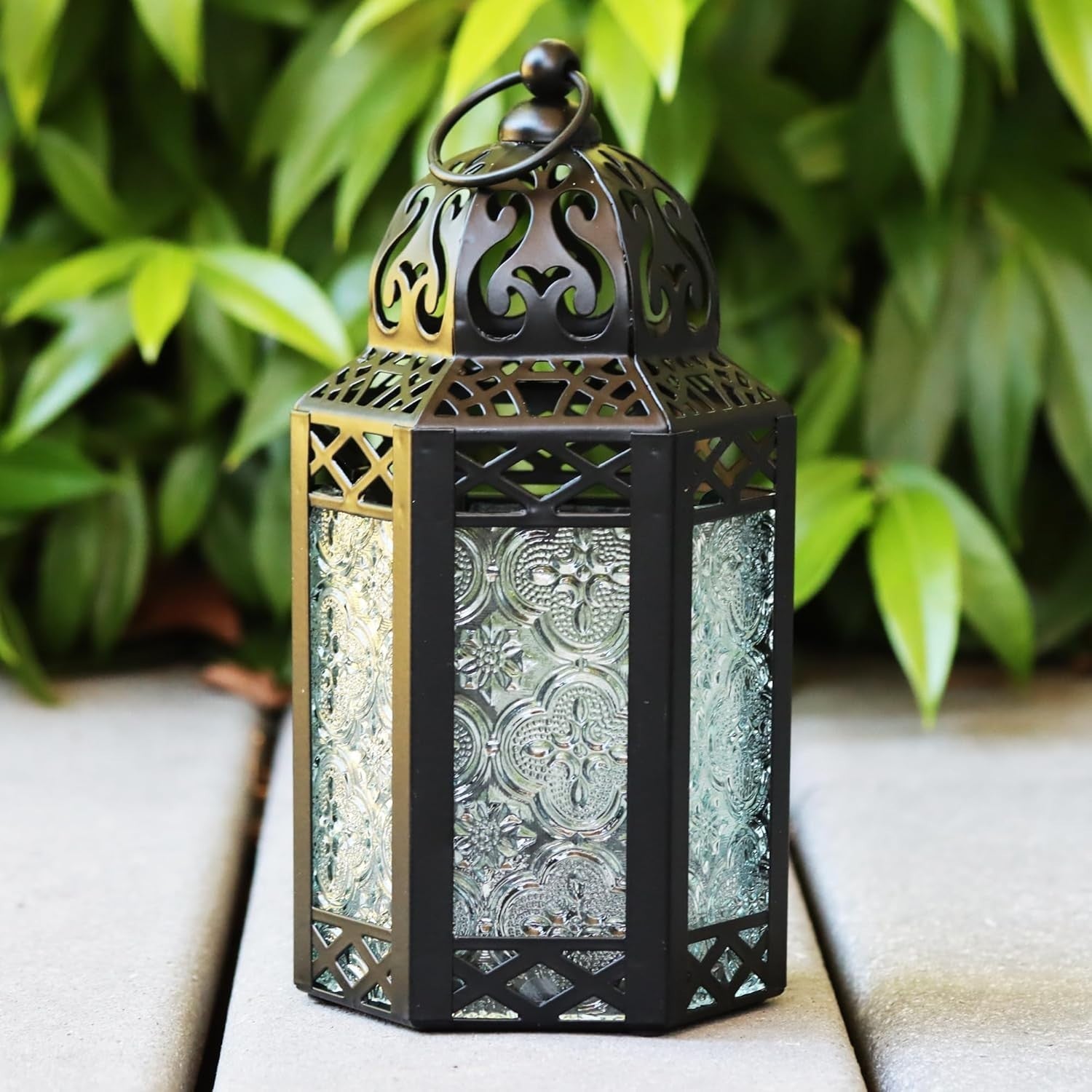 Set of 3 Moroccan Candle Lanterns Iron & Glass Home Wedding Decor