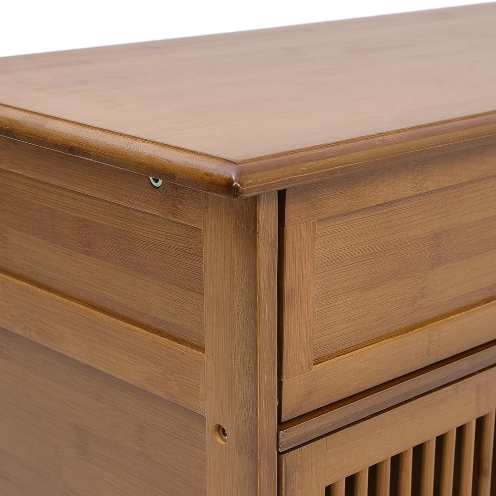 Shoe Storage Bench with Cushion & Drawer 4-Tier Adjustable Shelves 99x33x99cm