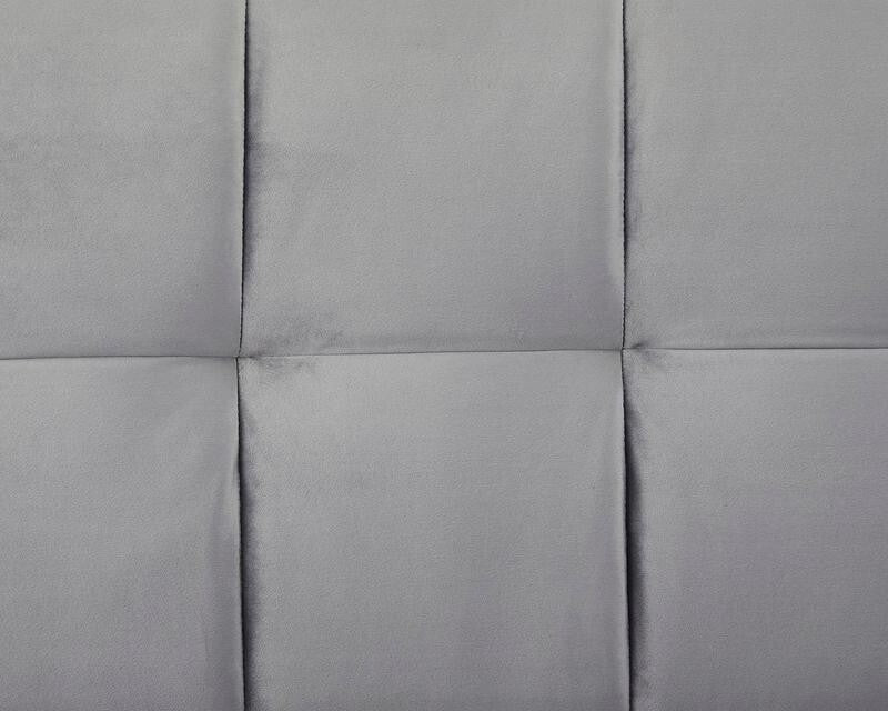 3 Seater Grey Velvet Sofa Bed Tufted Clic Clac Recliner w/ Wood Legs