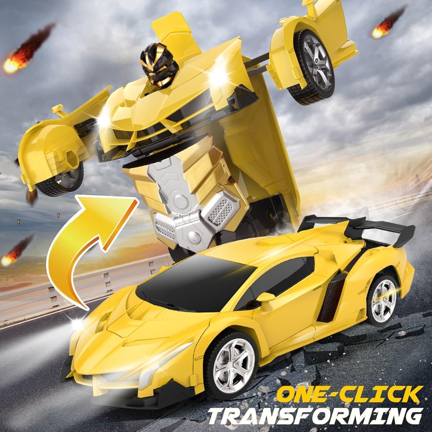 Transforming Robot RC Car 360° Drift Toy – Remote Control Gift for Kids 3–8+