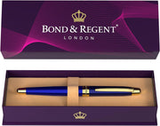Luxury Rollerball Pen Royal Blue 24K Gold Trim Gift Box