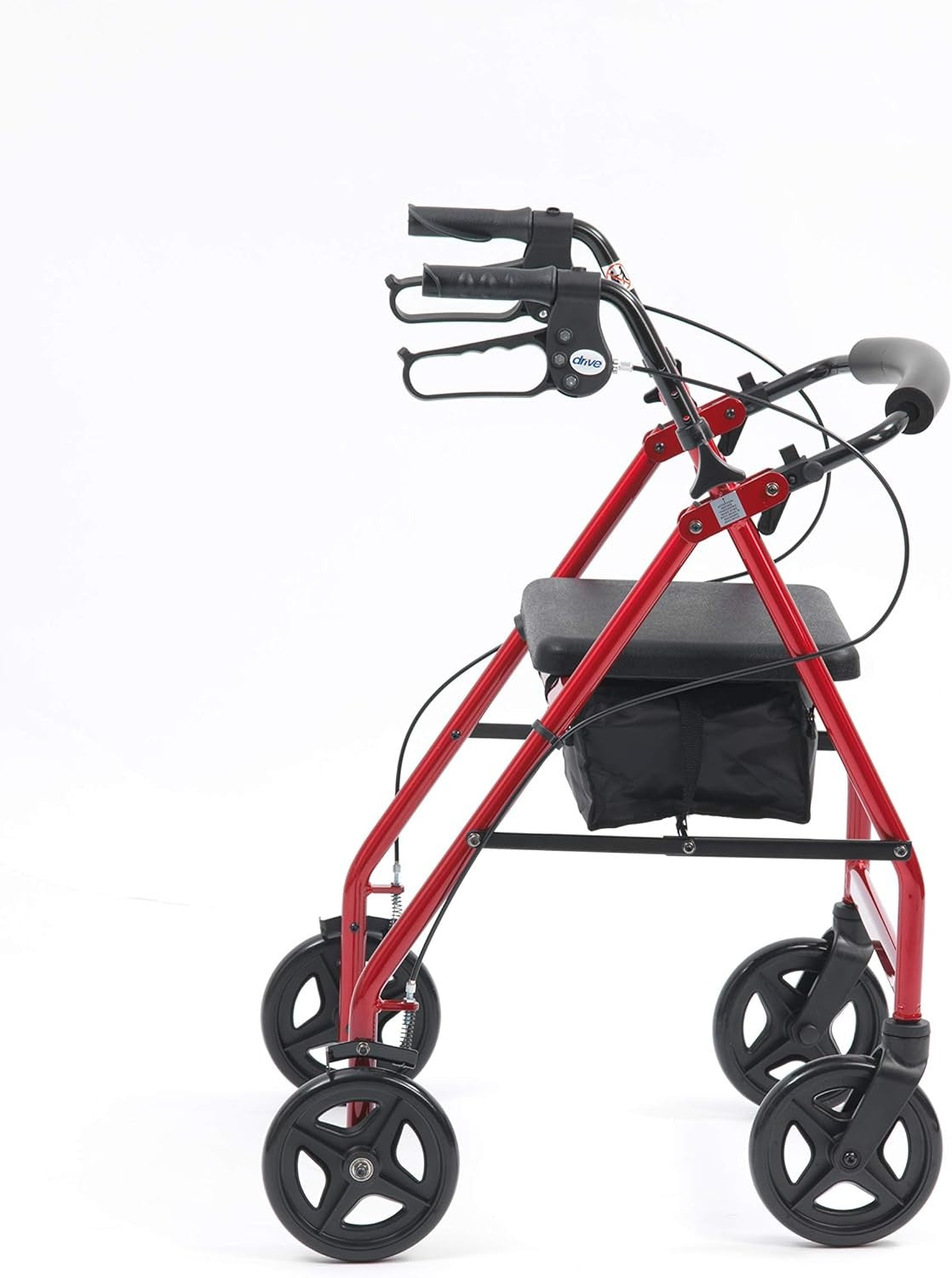 Lightweight Folding Rollator Walker with Seat Underseat Bag Adjustable Height