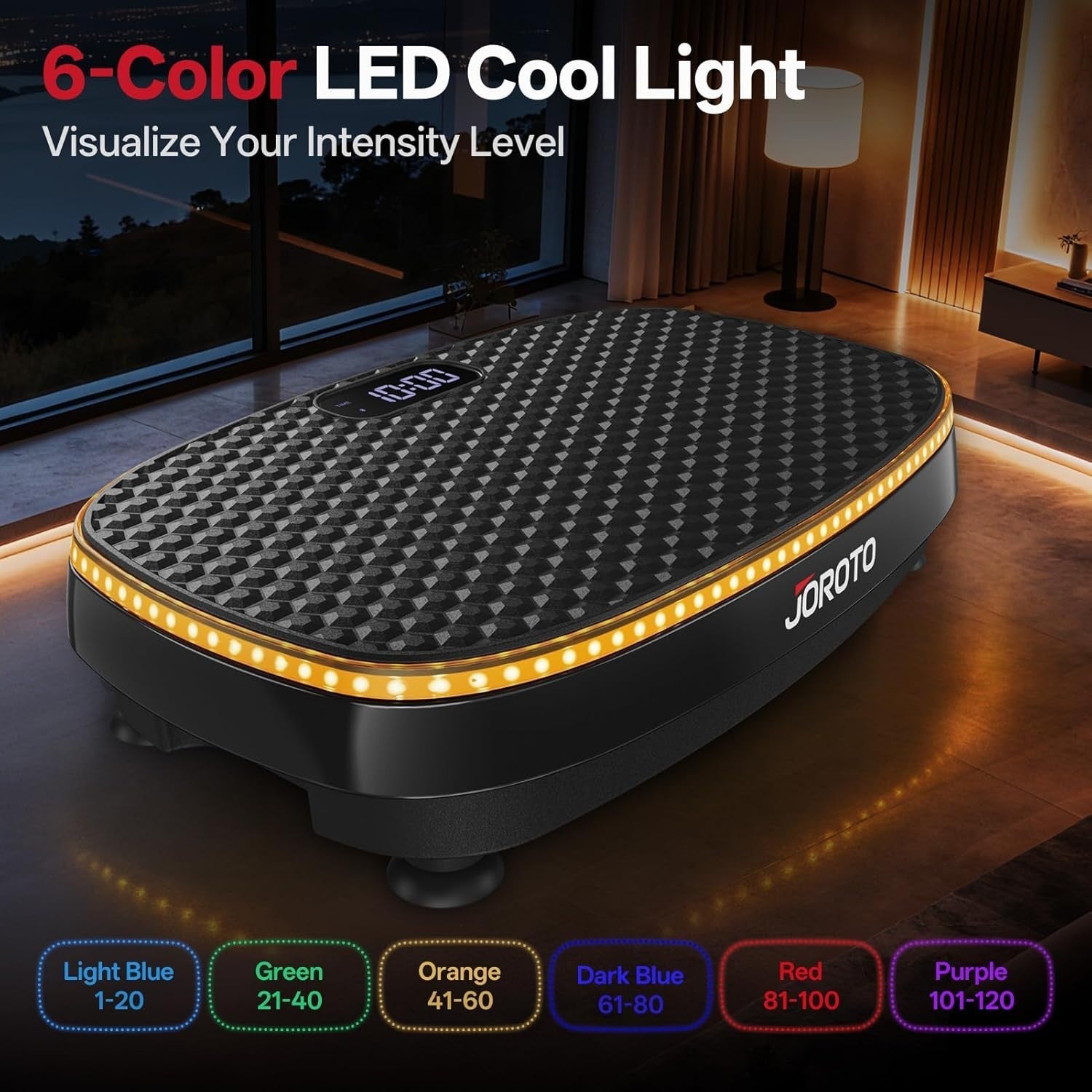 Triple Motor Vibration Plate 120 Levels Bluetooth LED Home Workout