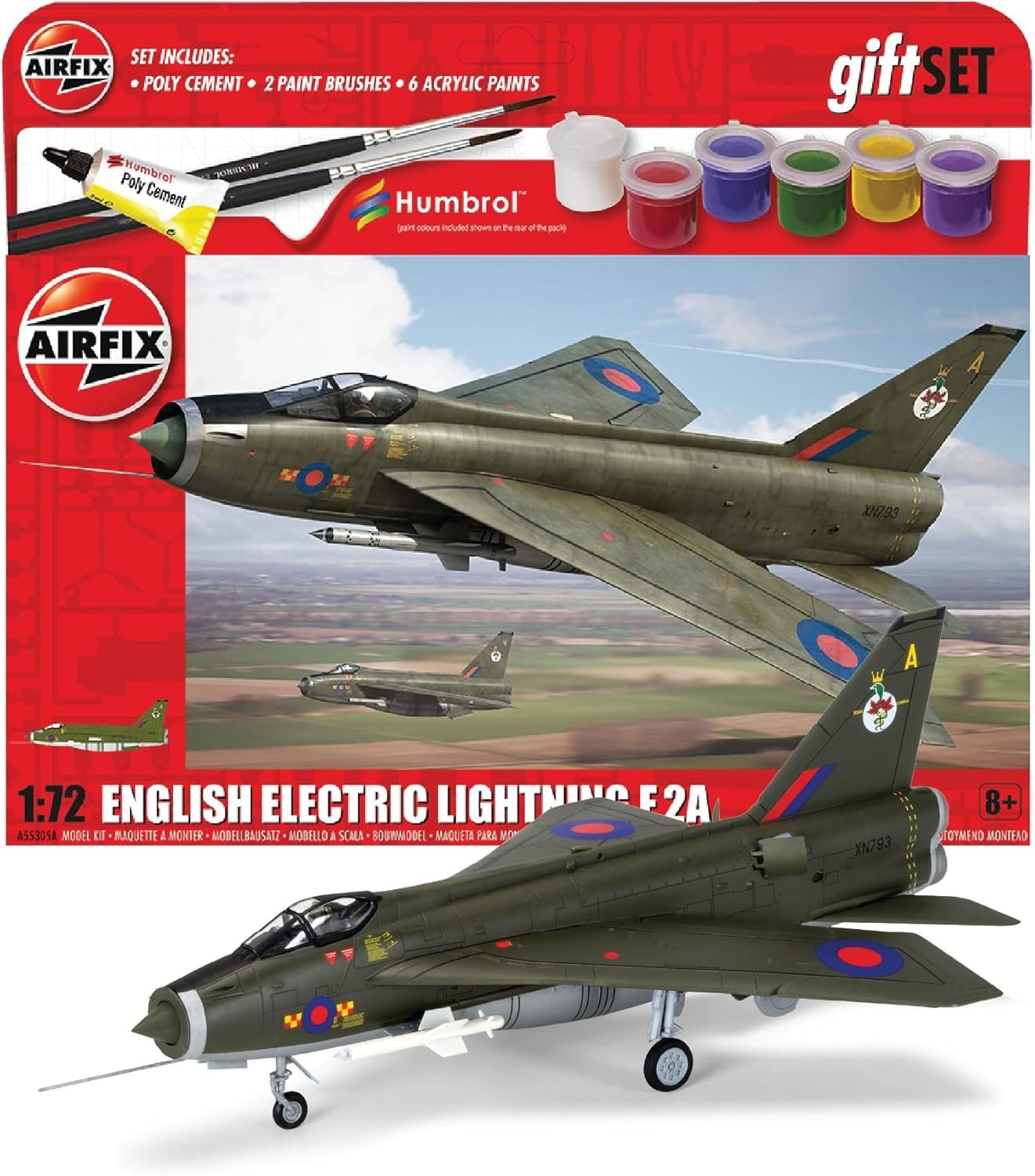 1:72 English Electric Lightning Jet Model Kit for Kids & Adults, Skill Level 2