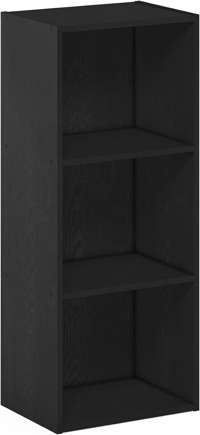 3 Cube Wooden Bookcase Small Storage Shelf Compact Organizer Bookshelf Black