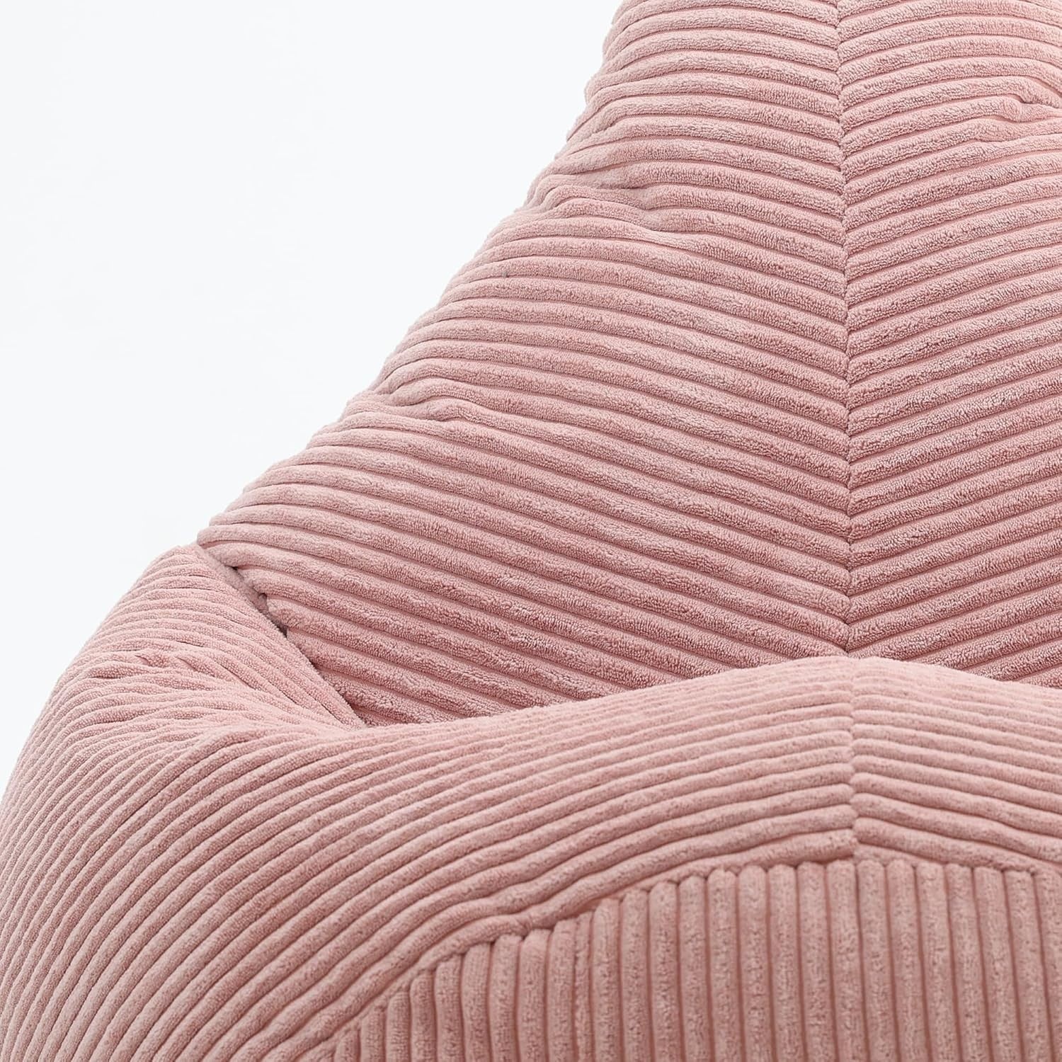 Pink Kids Bean Bag Chair Soft Cord Recliner Seat for Bedroom Lounge Playroom