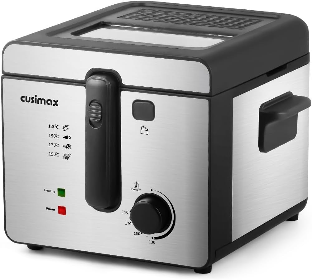 2.5L Deep Fat Fryer 1600W Easy Clean Adjustable Temp Viewing Window
