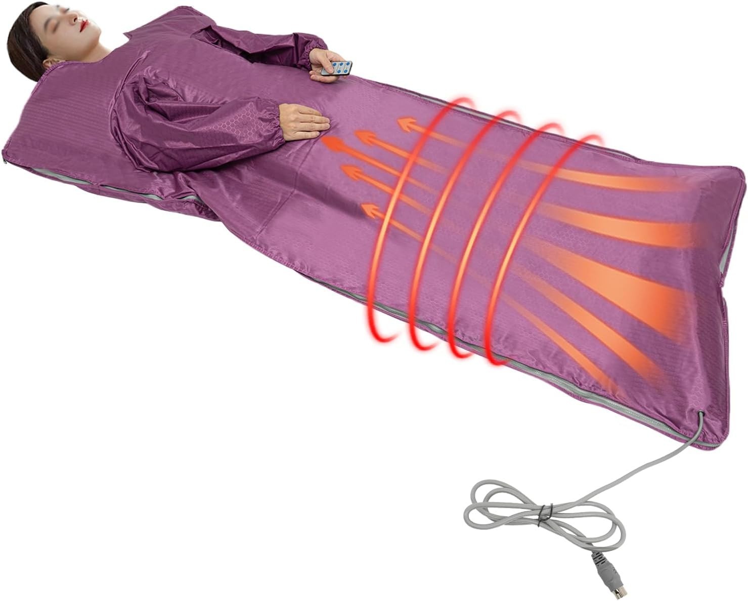Far Infrared Sauna Blanket Dual Zone 650W w/ Remote – Foldable Home Spa Detox
