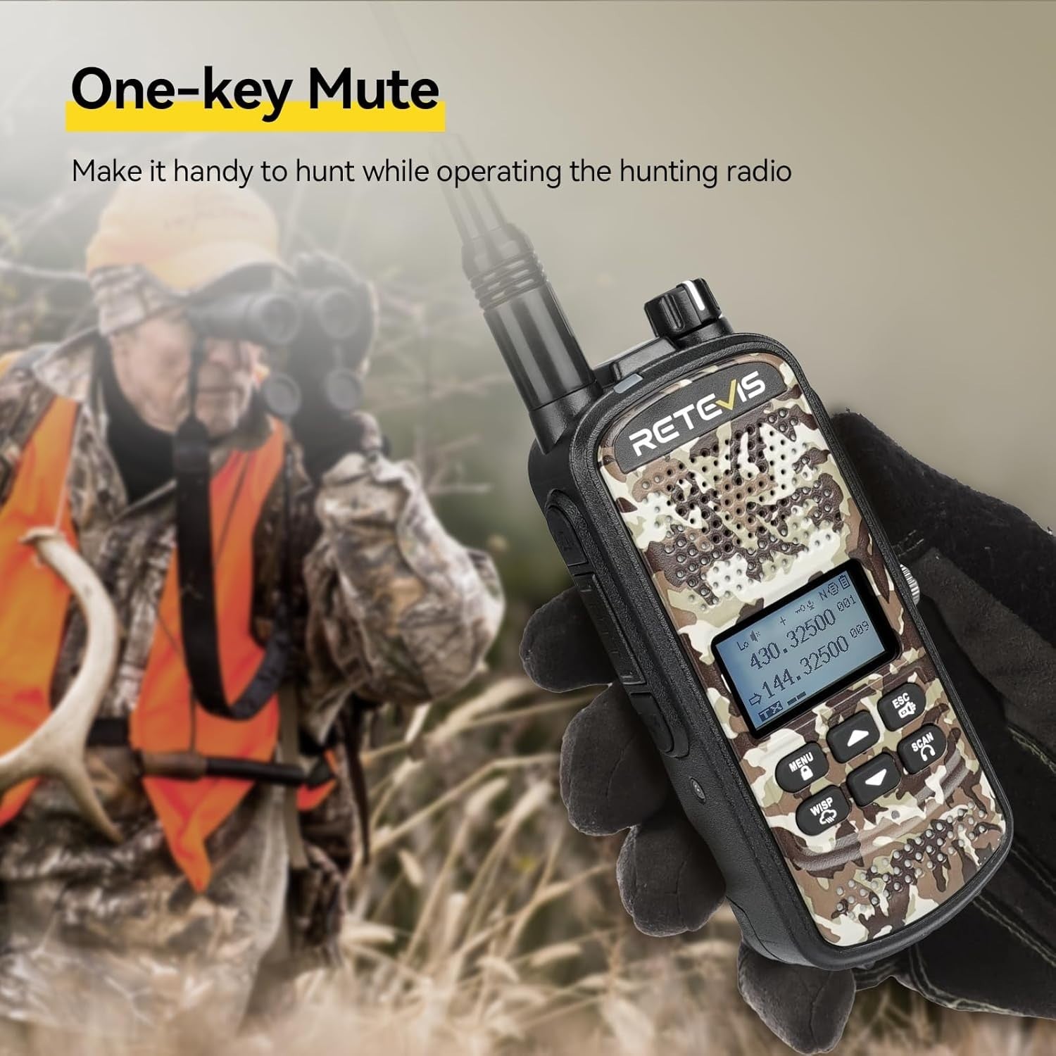 IP67 Waterproof Walkie Talkies Hunting Radio 2 Pack 2200mAh VOX