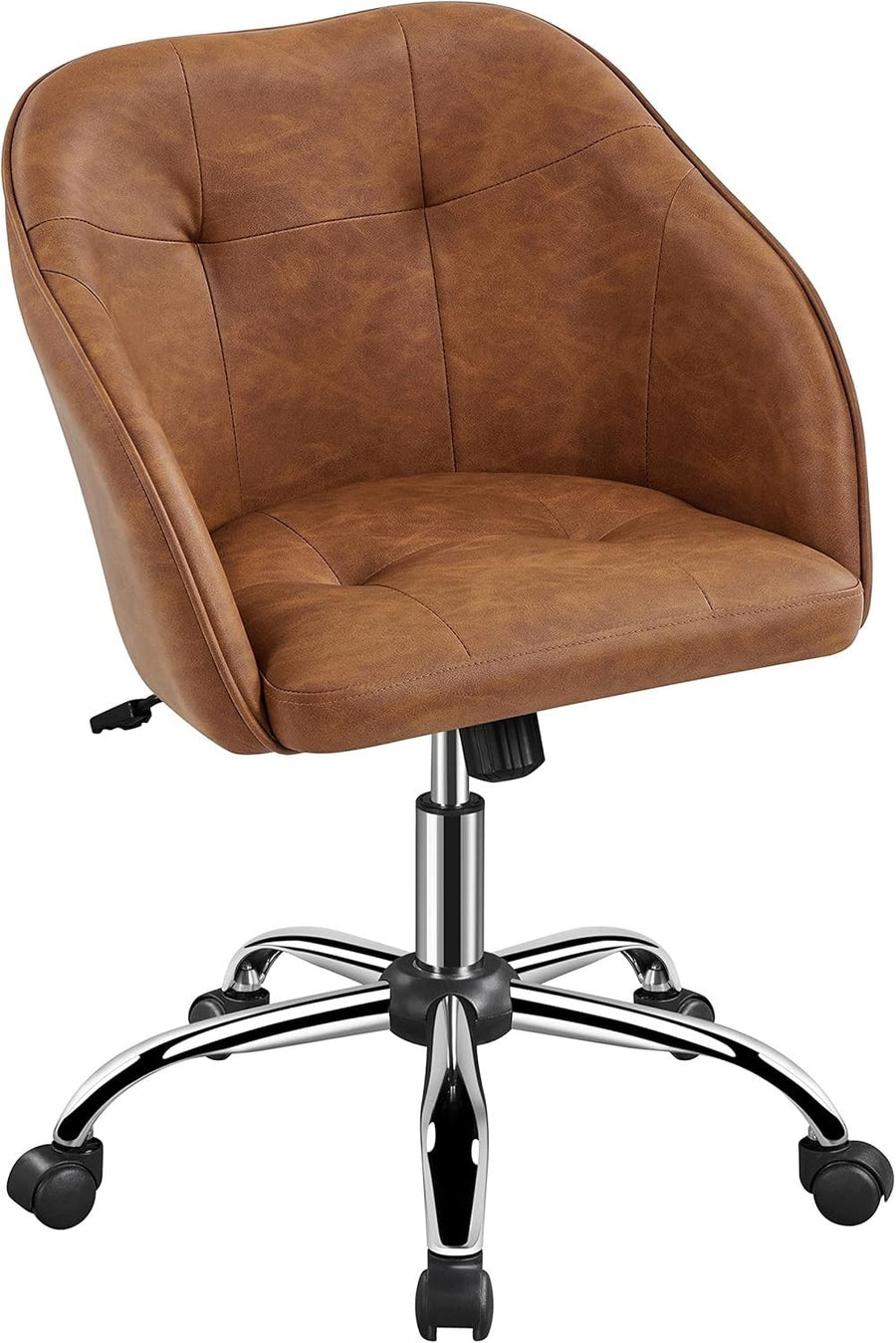 Ergonomic Faux Leather Office Desk Chair Adjustable Swivel Armchair Brown