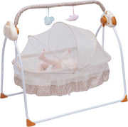 Electric Baby Crib Cradle Auto Swing Bed with Music Remote & Mosquito Net