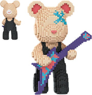 Bearbrick Guitar Building Kit 3150pcs | Cute Animal Decor Gift Adults