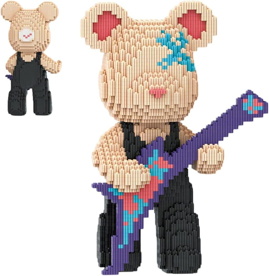 Bearbrick Guitar Building Kit 3150pcs | Cute Animal Decor Gift Adults
