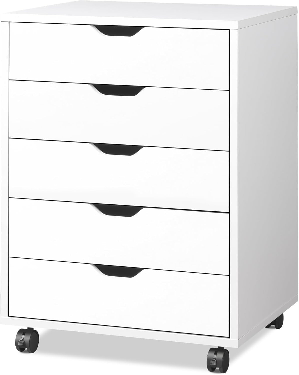 White Mobile File Cabinet 47x40x65cm 5 Drawer Printer Stand