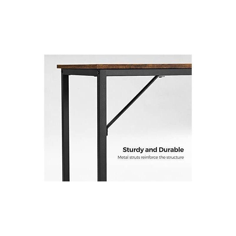 Rustic Brown 120cm Office Desk Industrial Style Computer Table Home Study