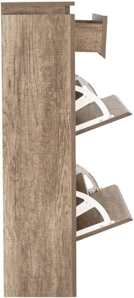 Oak Shoe Storage Cabinet with 3 Drawers & Adjustable Shelf – Space Saver