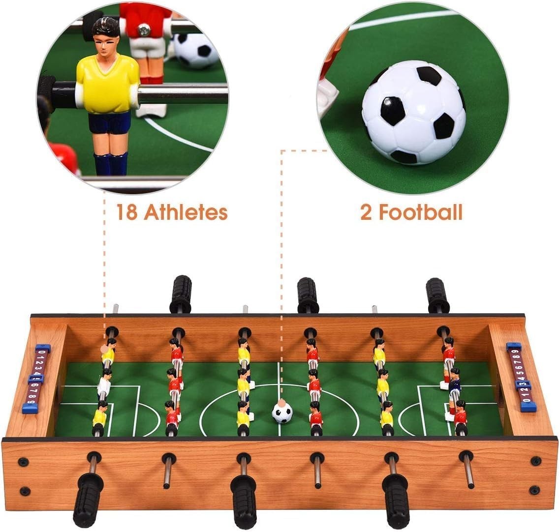 2 in 1 Mini Game Table Foosball Air Hockey Slide Kids Family Play
