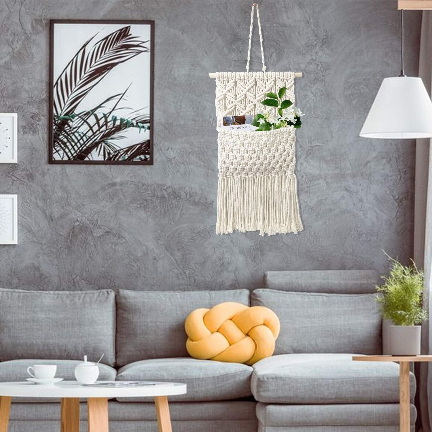 Macrame Wall Hanging 30x53cm Boho Cotton Woven Home Decor